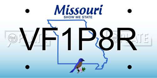 VF1P8R Missouri License Plate