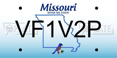 VF1V2P Missouri License Plate