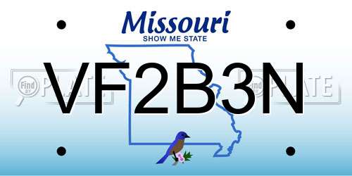 VF2B3N Missouri License Plate