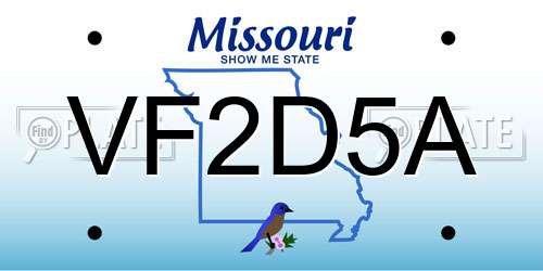 VF2D5A Missouri License Plate