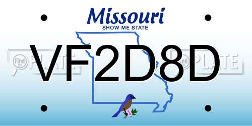 VF2D8D Missouri License Plate