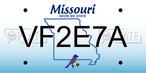 VF2E7A Missouri License Plate