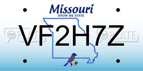 VF2H7Z Missouri License Plate