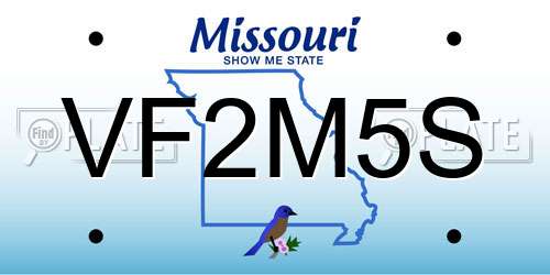 VF2M5S Missouri License Plate