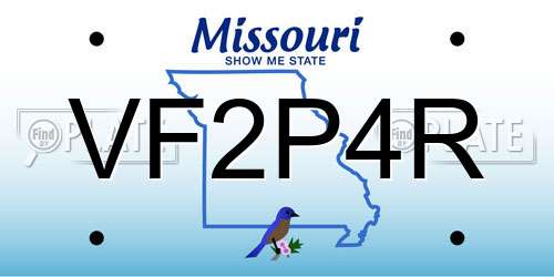 VF2P4R Missouri License Plate