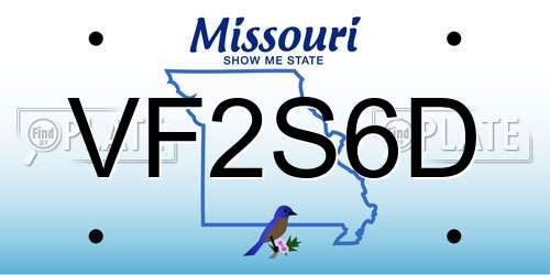 VF2S6D Missouri License Plate