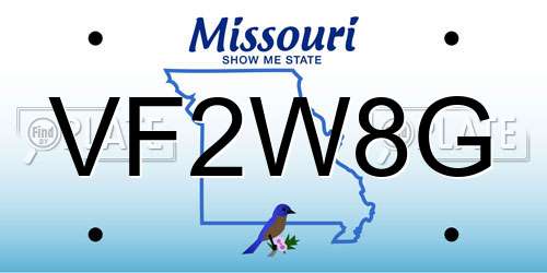 VF2W8G Missouri License Plate
