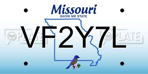 VF2Y7L Missouri License Plate