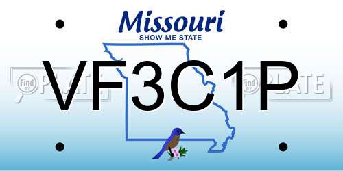 VF3C1P Missouri License Plate