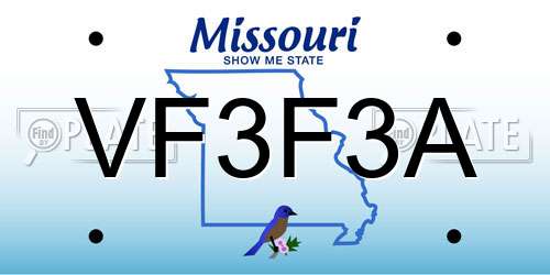 VF3F3A Missouri License Plate