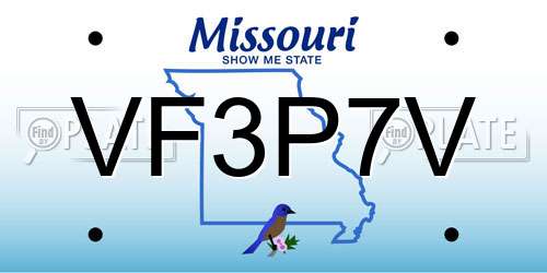VF3P7V Missouri License Plate