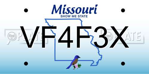VF4F3X Missouri License Plate