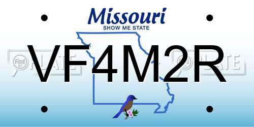 VF4M2R Missouri License Plate