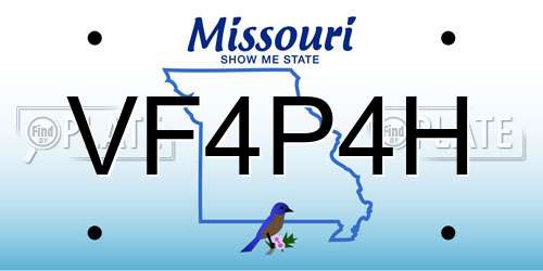 VF4P4H Missouri License Plate