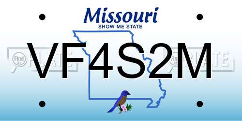 VF4S2M Missouri License Plate