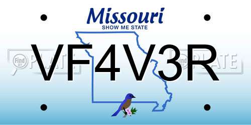 VF4V3R Missouri License Plate