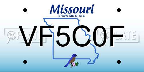 VF5C0F Missouri License Plate