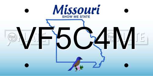 VF5C4M Missouri License Plate