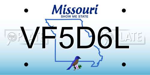 VF5D6L Missouri License Plate
