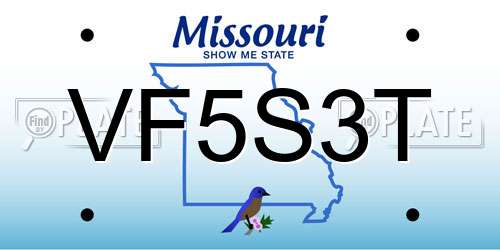 VF5S3T Missouri License Plate
