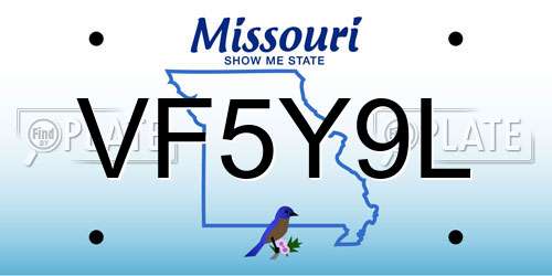VF5Y9L Missouri License Plate
