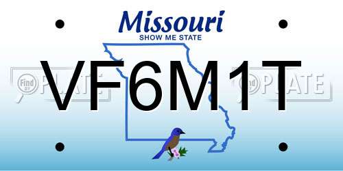 VF6M1T Missouri License Plate