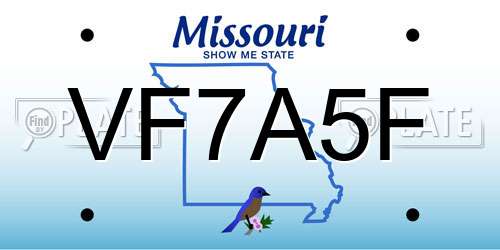 VF7A5F Missouri License Plate