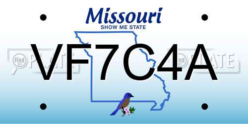 VF7C4A Missouri License Plate