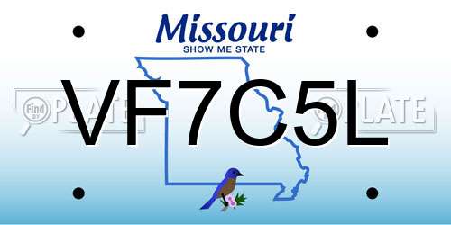 VF7C5L Missouri License Plate