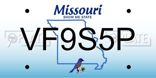 VF9S5P Missouri License Plate