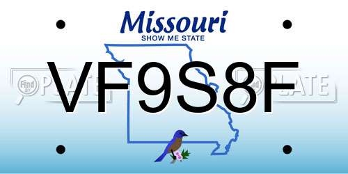 VF9S8F Missouri License Plate