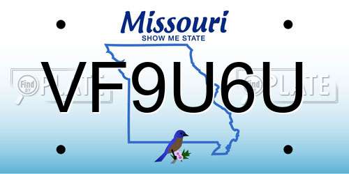 VF9U6U Missouri License Plate