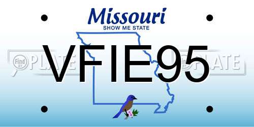VFIE95 Missouri License Plate