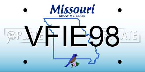 VFIE98 Missouri License Plate