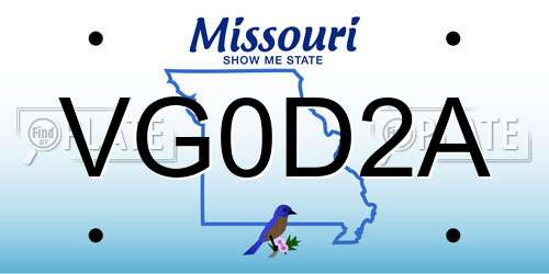 VG0D2A Missouri License Plate
