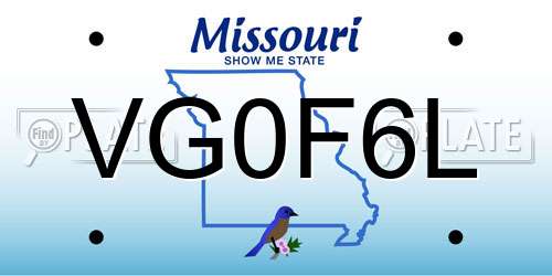VG0F6L Missouri License Plate