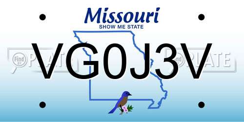 VG0J3V Missouri License Plate