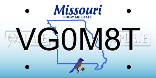 VG0M8T Missouri License Plate