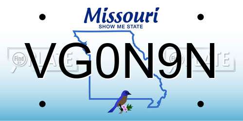 VG0N9N Missouri License Plate