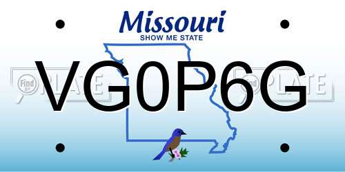 VG0P6G Missouri License Plate