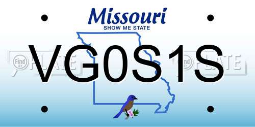 VG0S1S Missouri License Plate