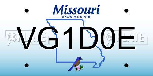 VG1D0E Missouri License Plate