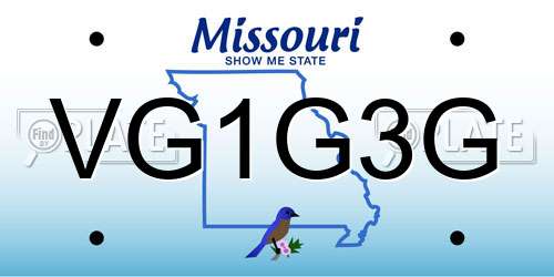VG1G3G Missouri License Plate