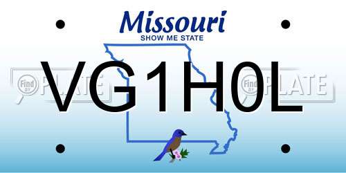 VG1H0L Missouri License Plate