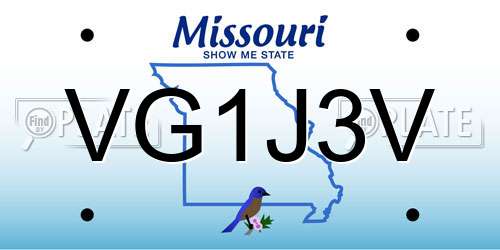 VG1J3V Missouri License Plate