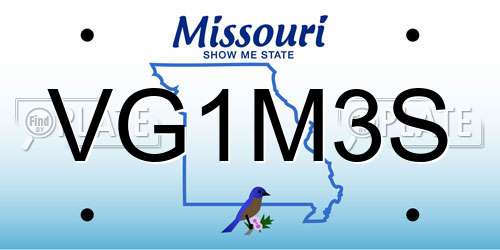 VG1M3S Missouri License Plate