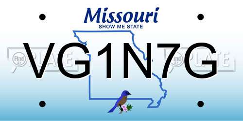 VG1N7G Missouri License Plate