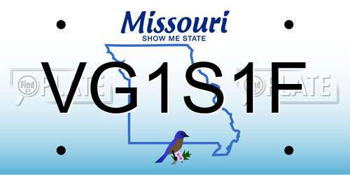 VG1S1F Missouri License Plate