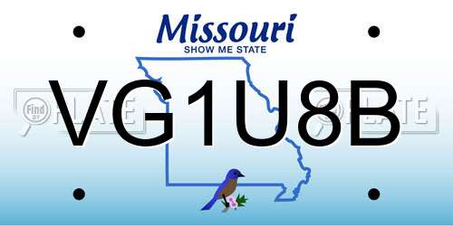 VG1U8B Missouri License Plate