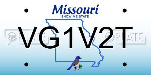 VG1V2T Missouri License Plate